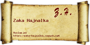 Zaka Hajnalka névjegykártya